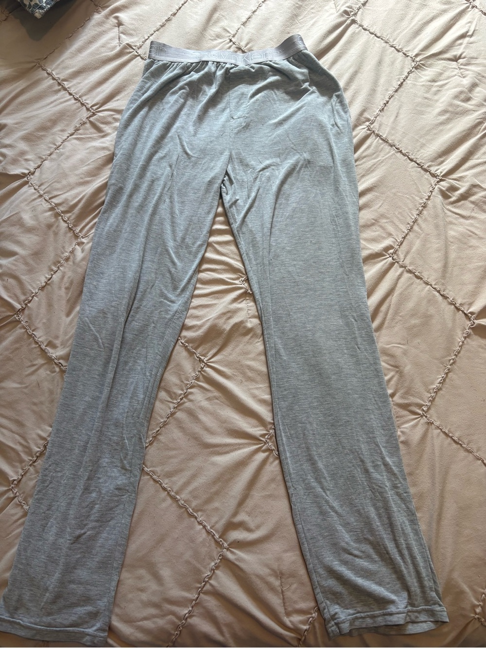 Calvin Klein Light Gray Wide-Leg Lounge Pants